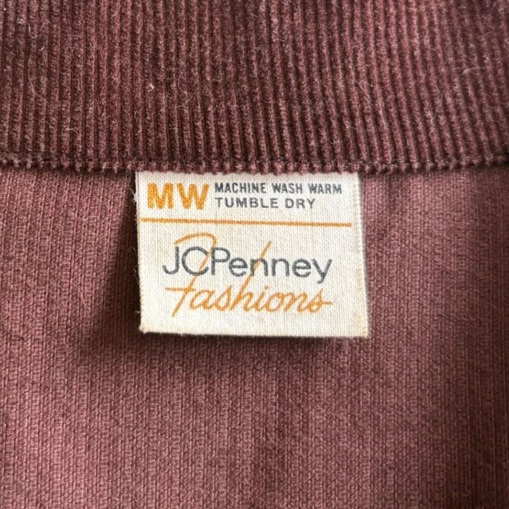 Vintage 70s JCPenney Brown Corduroy Fitted Blazer Jacket Puff Sleeve XXS